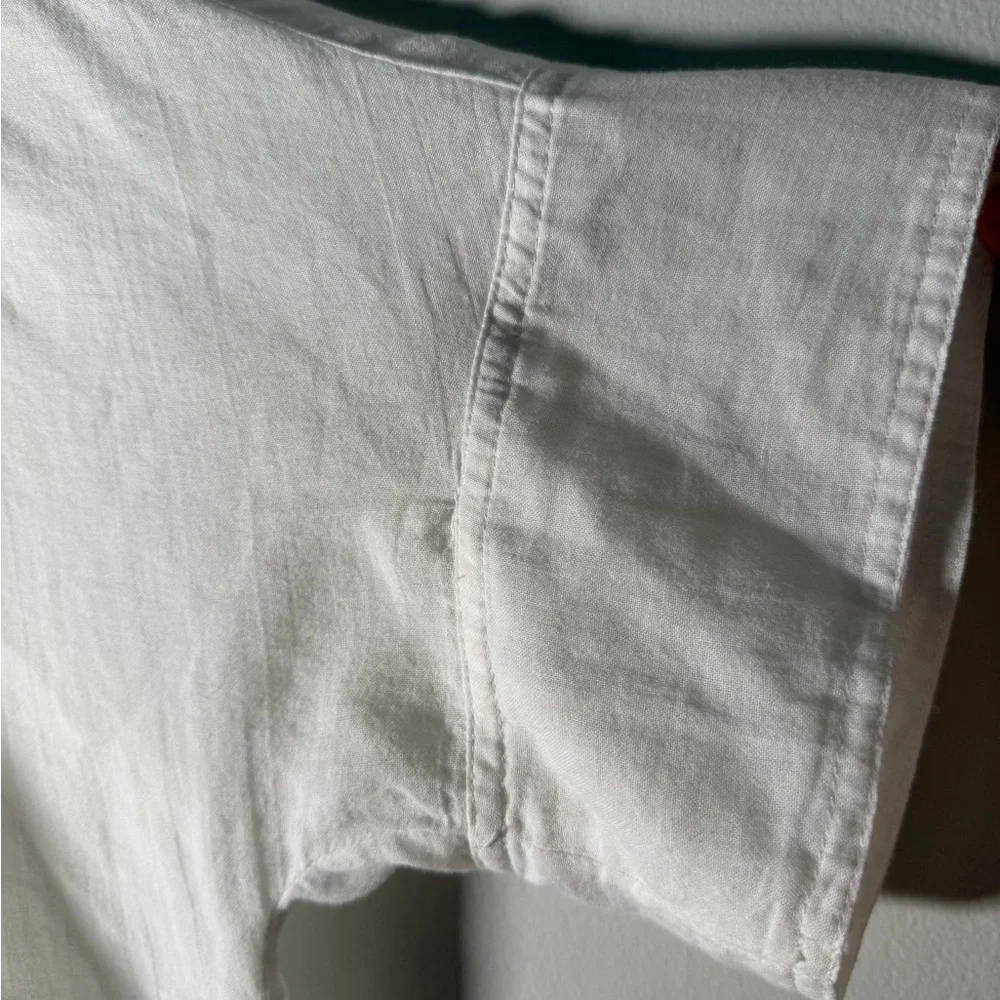 Free People The Best of Me White Gauzy Button-Down Shirt